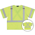 S601X Aware Wear ANSI Class 3 Tricot X-Back Vest w/ Hook & Loop (Medium)